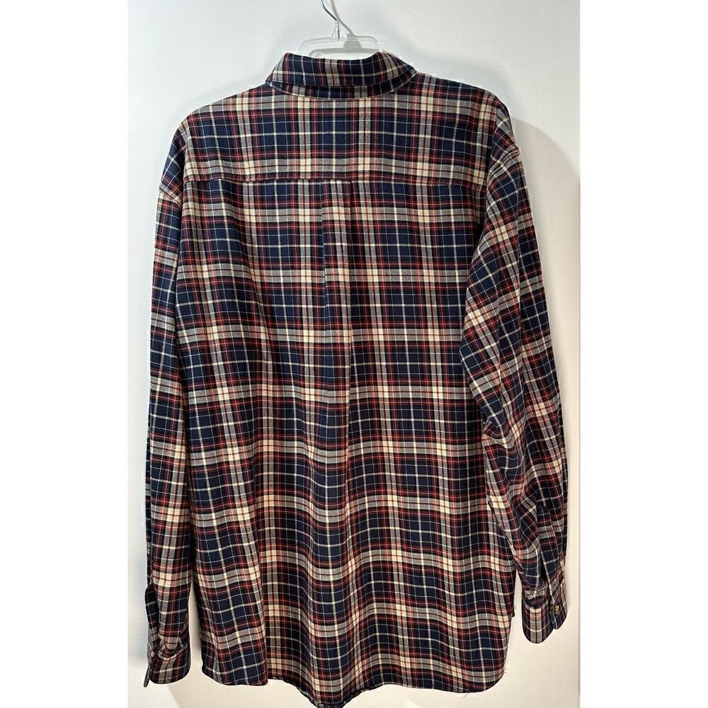 L.L. Bean men’s brown blue flannel button up shirt size XL regular #32-0809 - Picture 2 of 4
